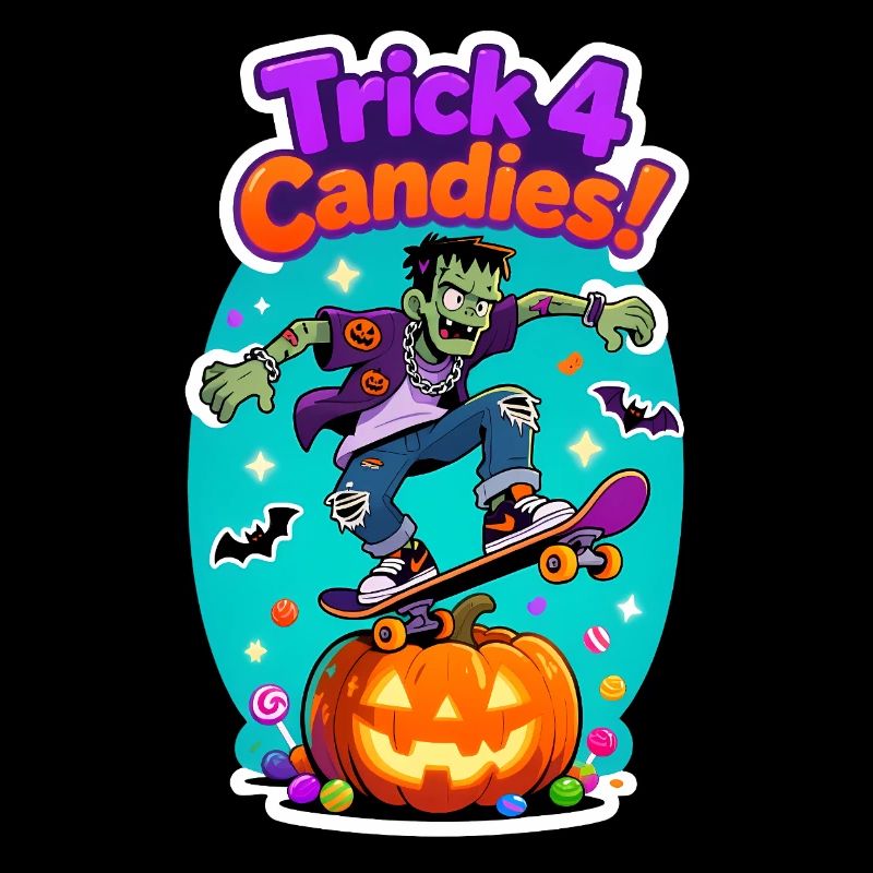 Trick 4 Candies Halloween Skateboard Tee