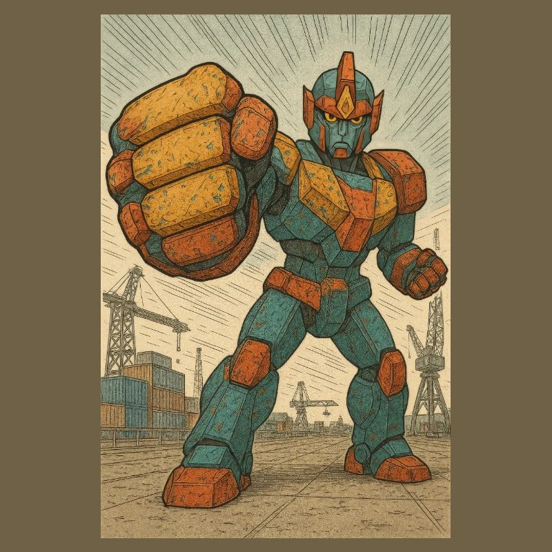 Position de combat de robot dans les docks