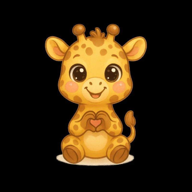Süße Giraffe mit Herzhänden