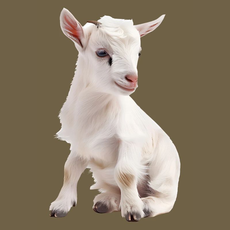 Portrait de bébé chèvre blanc