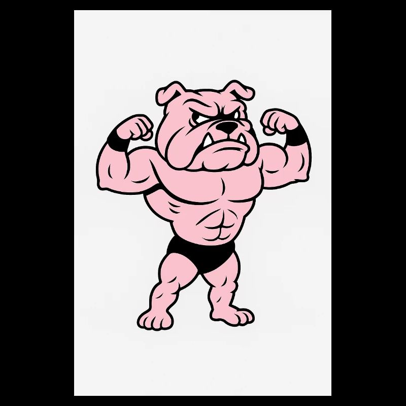 Pink Muskelbulldog Pose