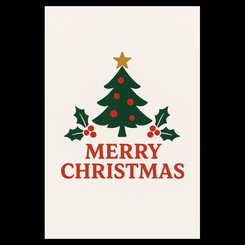 Joyeux Noël Sapin Rétro Rouge et Vert