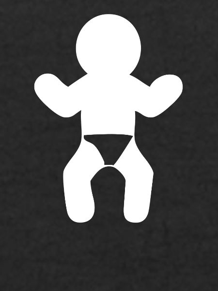 Babysilhouette in Windel