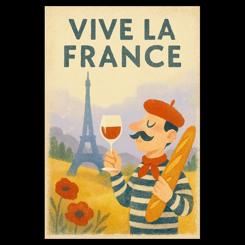 Lang lebe Frankreich Vintage Baguette