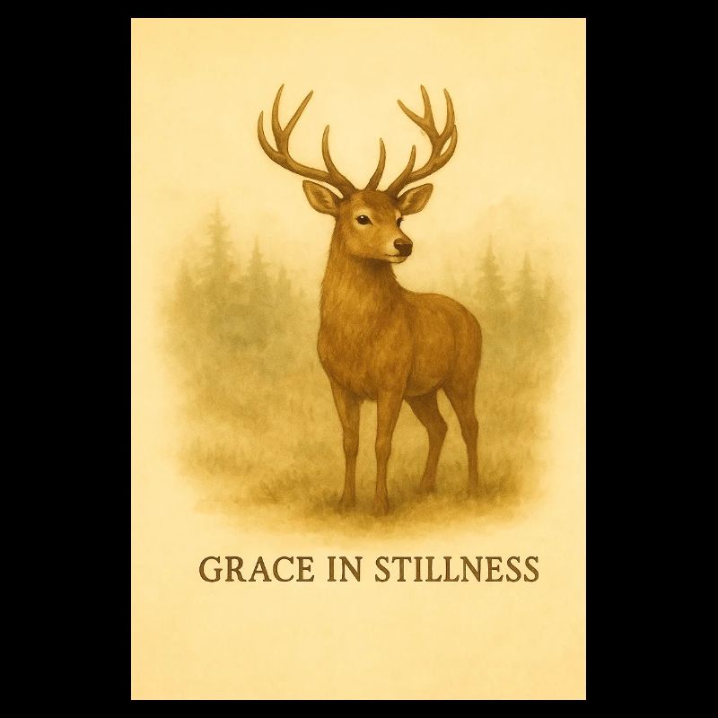Gnade in der Stille Hirsch Illustration