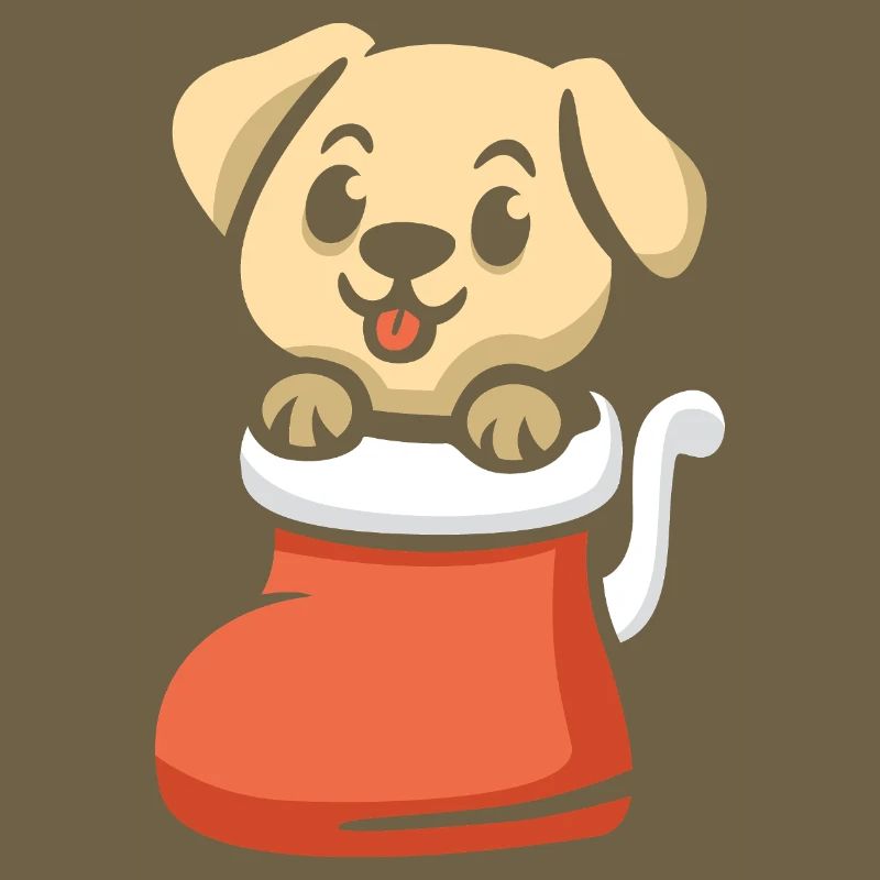 Chiot de Noël mignon dans la botte