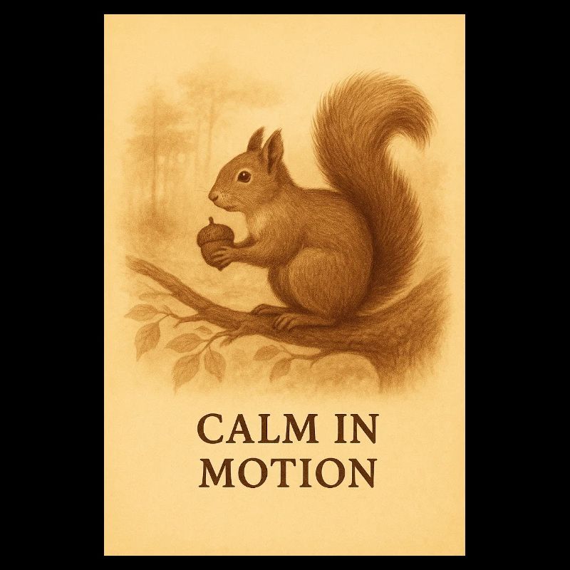 Calm in motion squirrel sepia