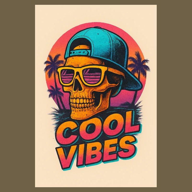 Neon Skull Tropenvibes