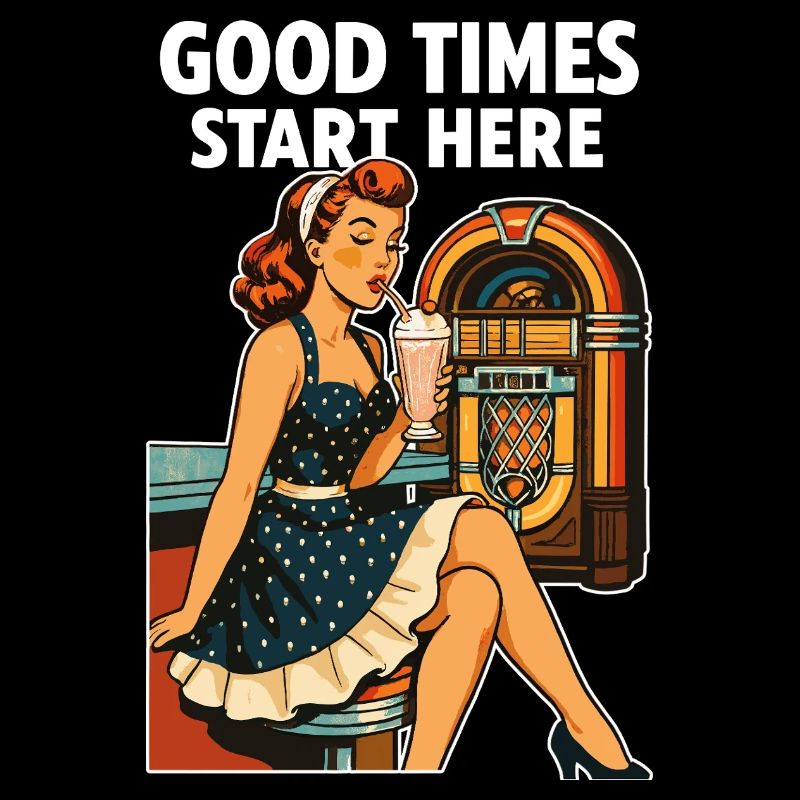 Rockabilly 50s Diner Milkshake Jukebox Retro