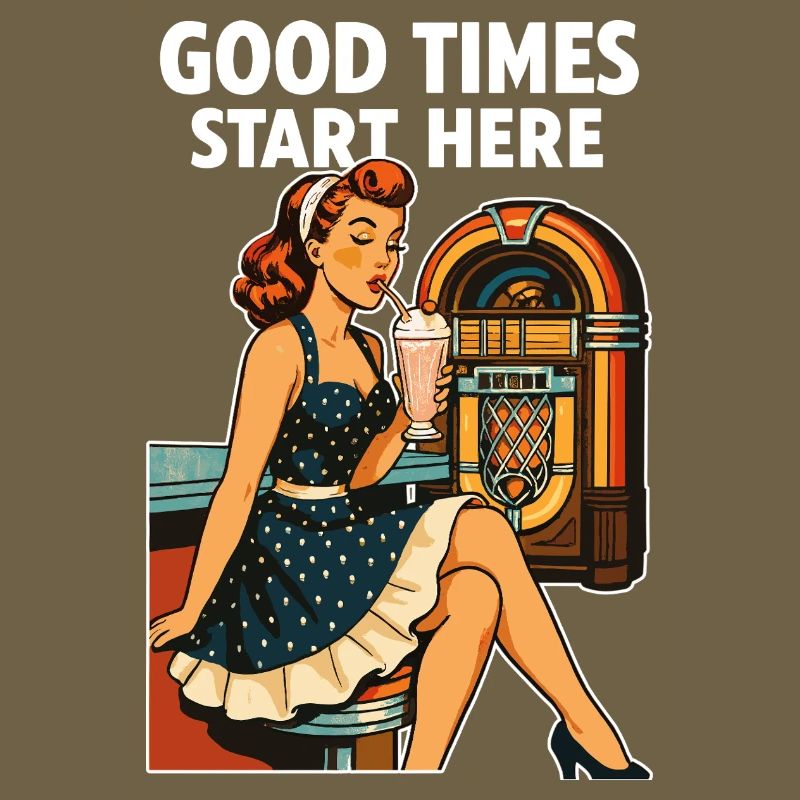 Rockabilly 50s Diner Milkshake Jukebox Retro