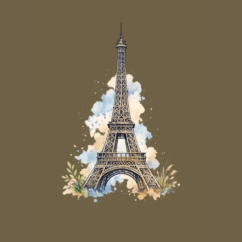 Imitation de la tour Eiffel à l’aquarelle