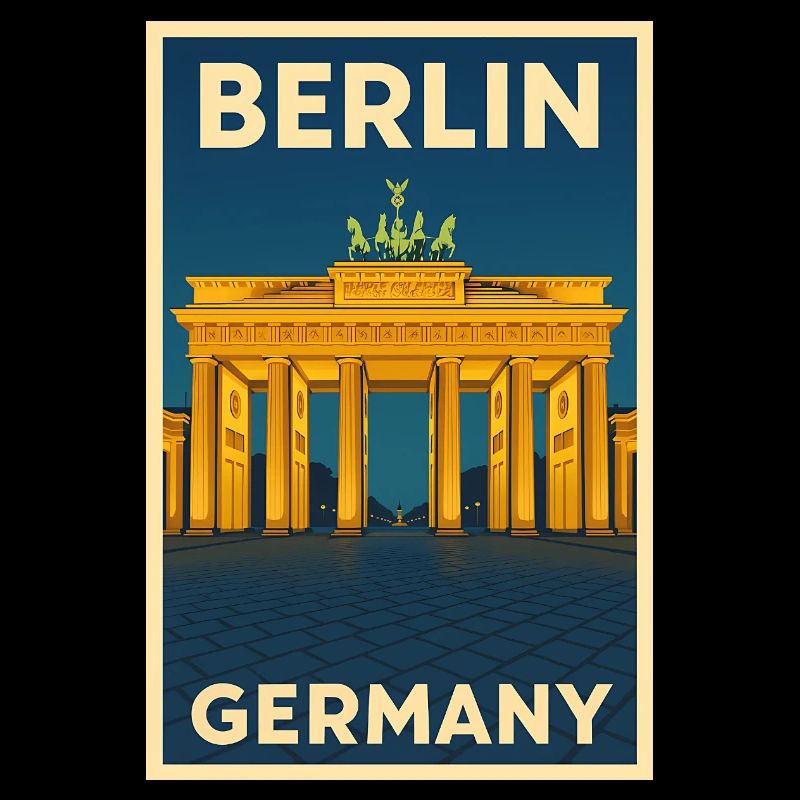 Berlin Germany – Brandenburg Gate Retro Poster