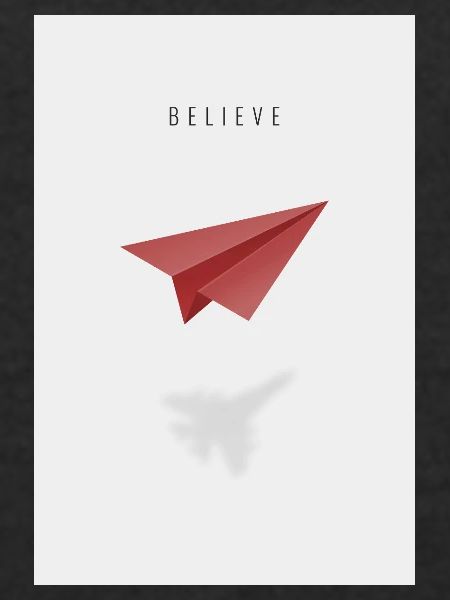 believe  mit Papierflieger