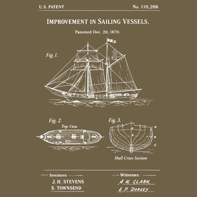 Plan de projet de navire à voile breveté