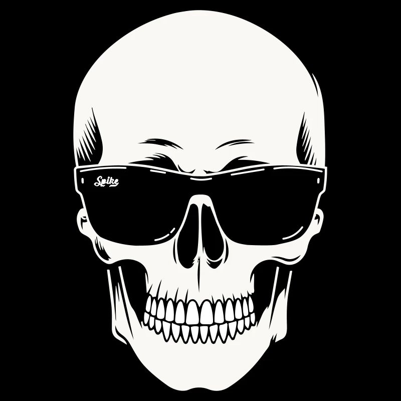 Squelette avec lunettes de soleil en noir et blanc vectoriel