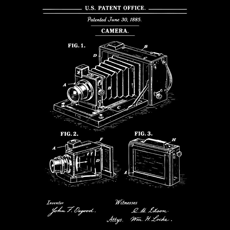 Diagramme vintage de caméra brevetée