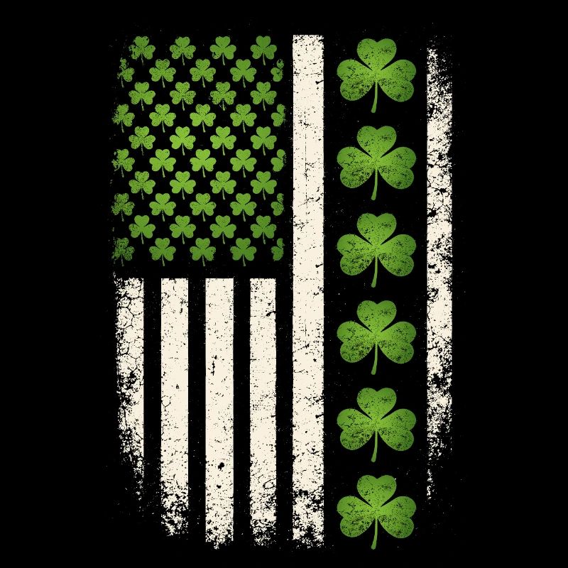 Drapeau américain en trèfle irlandais