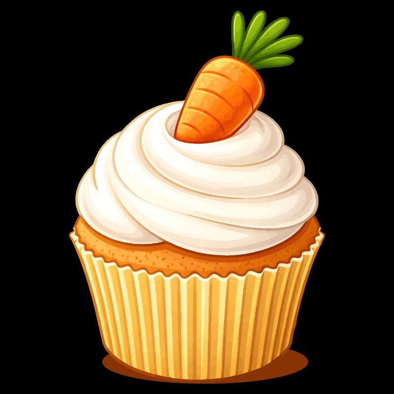 Illustration de gâteau aux carottes et de cupcakes