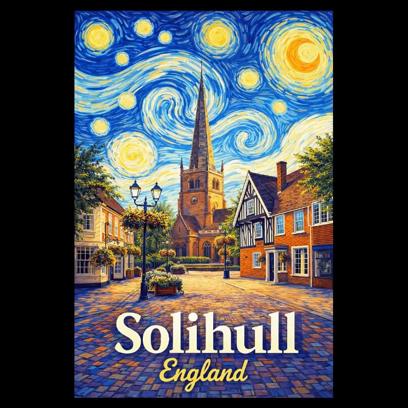 Vue de la ville de Solihull, Angleterre