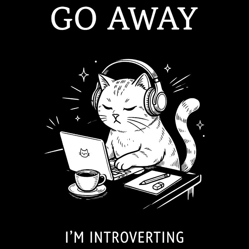 Go Away I'm Introverting Funny Cat Shirt