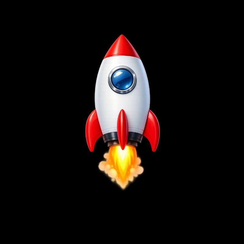 Fröhliche Rakete Retro-Design