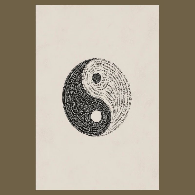 Typographie Yin Yang : Équilibre texturé