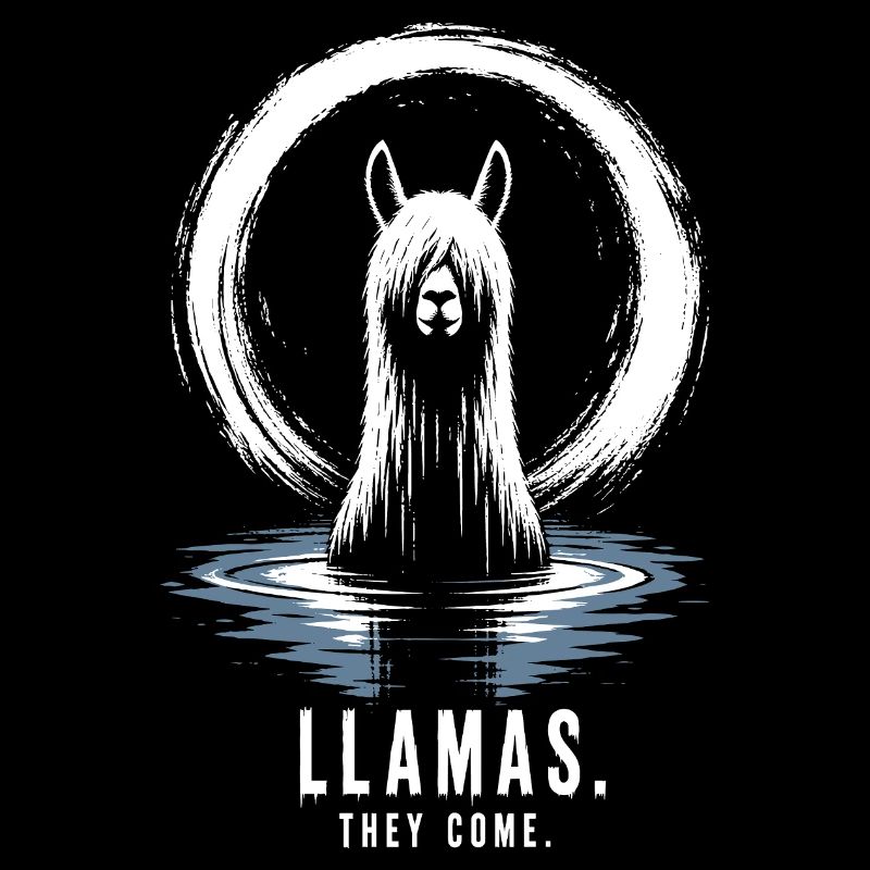 Llamas They Come Horror Lama Design