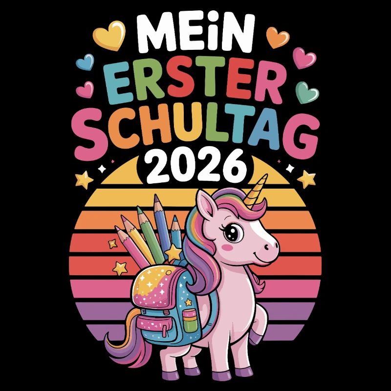  Mein Erster Schultag 2026 Einhorn Schulanfang