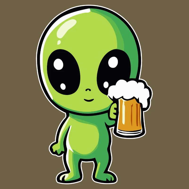 Alien mit Bier