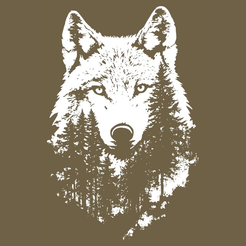 Wolf Gesicht Wald Silhouette