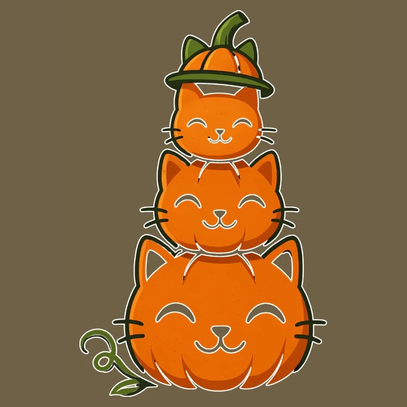 Happy Pumpkin Cat Stack