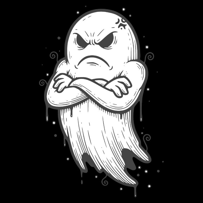 Fantôme d’Halloween avec les bras croisés