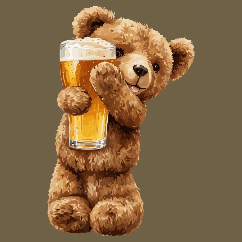 Bärchen mit Bierglas Bierchen Teddybär
