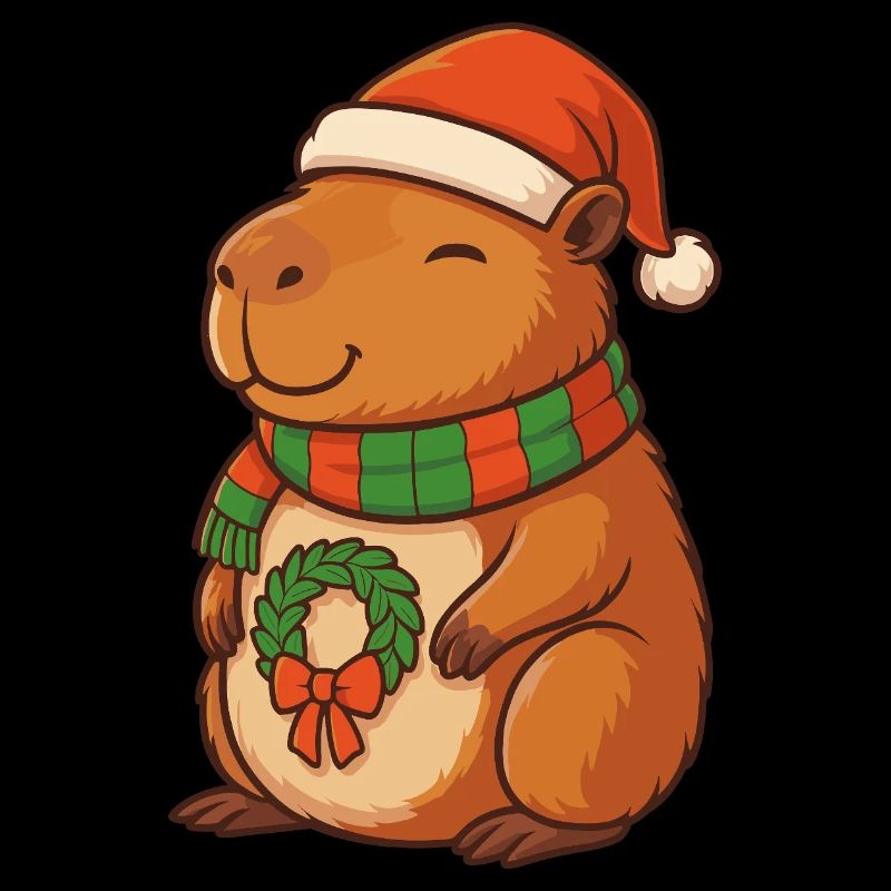 Weihnachtsmütze Weihnachten Lichterkette Capybara