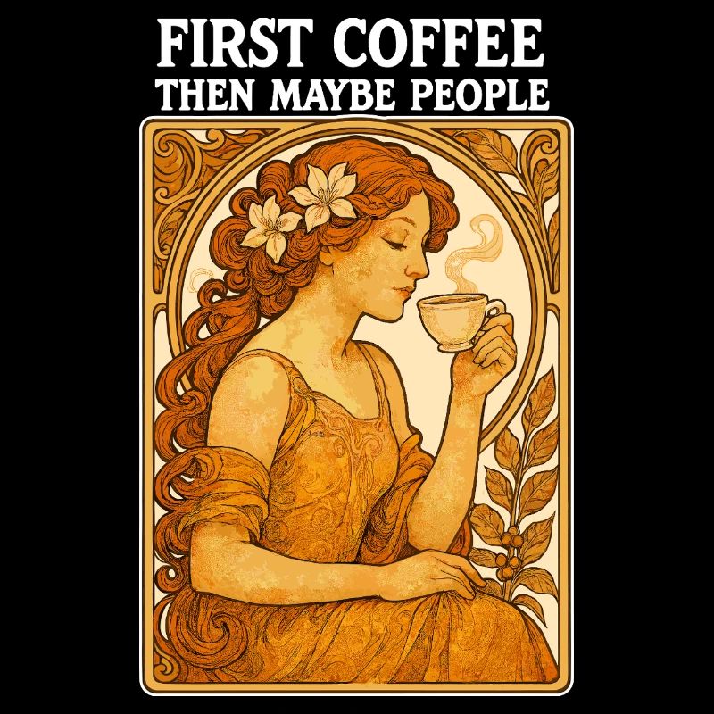 Erst Kaffee Dann Menschen Vintage Pin-Up Geschenk