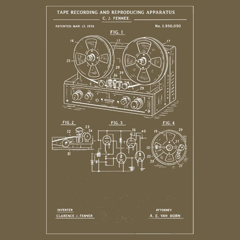 Plan vintage de magnétophone à bobine