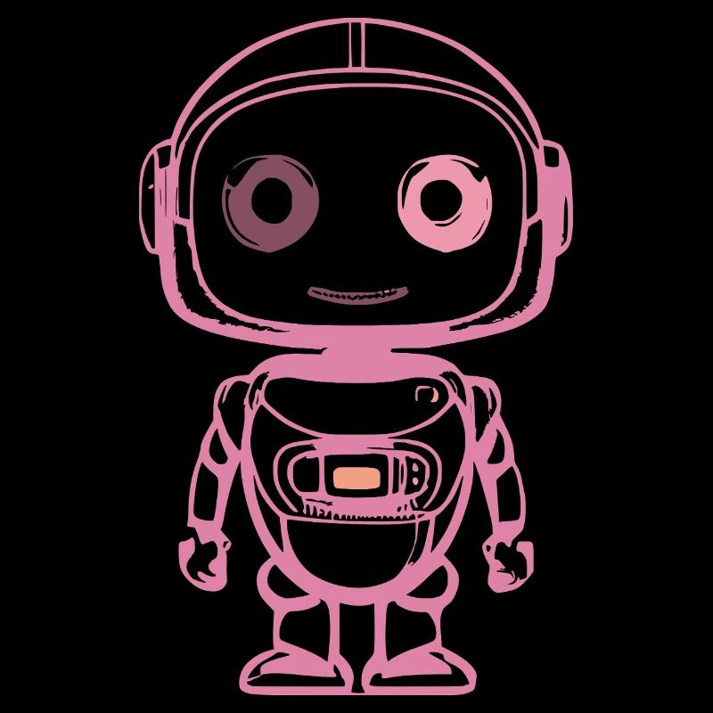 Pink Space Robot Illustration