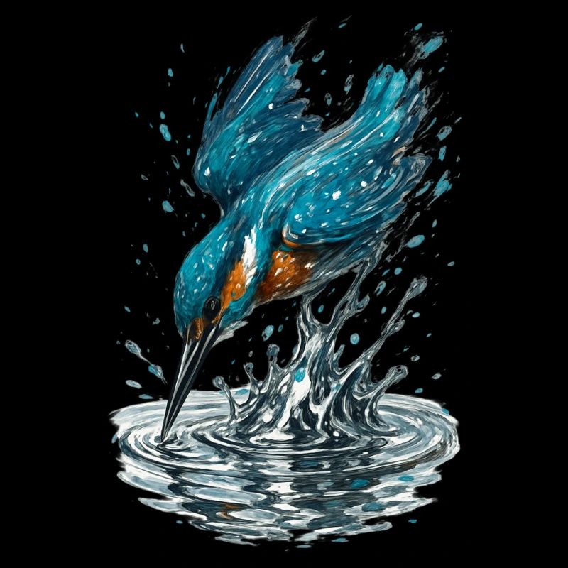 Martin-pêcheur en action