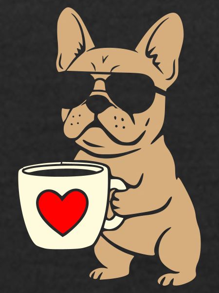Frenchie Coffee Flat Design