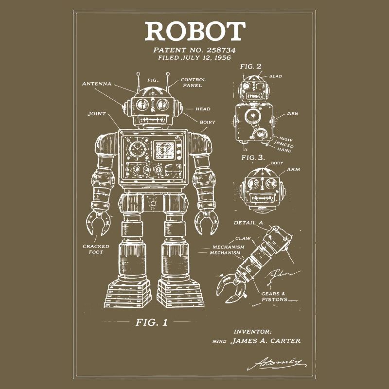 Art breveté du plan de robot rétro