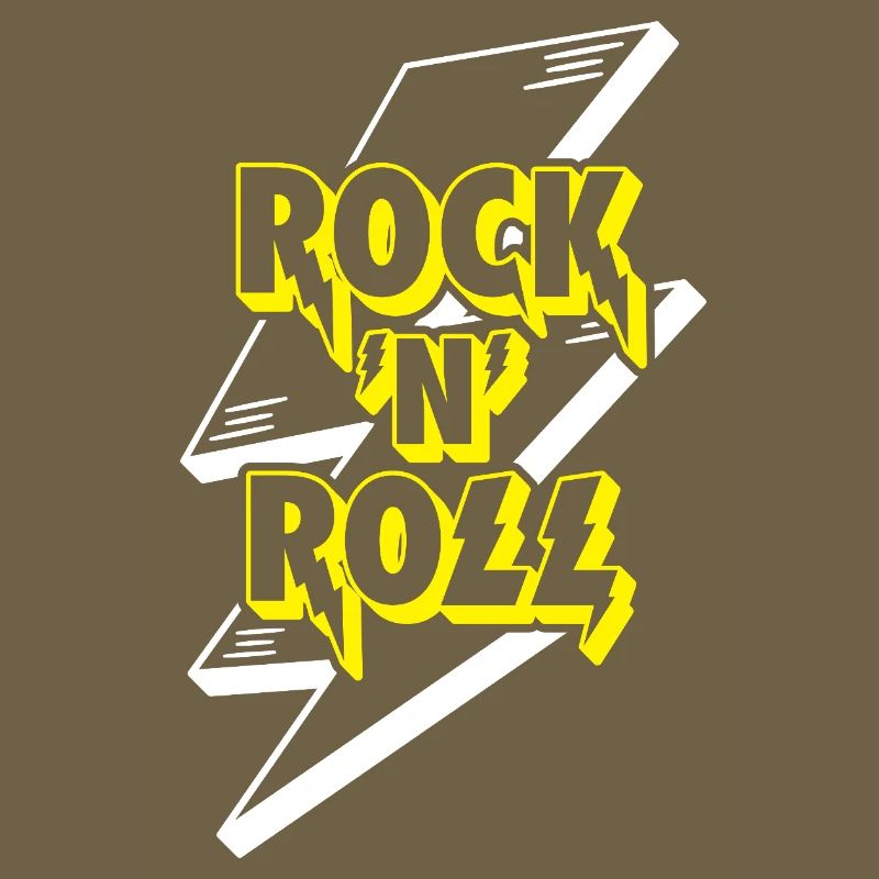 Rock 'N' Roll Lightning Bolt 3D Logo