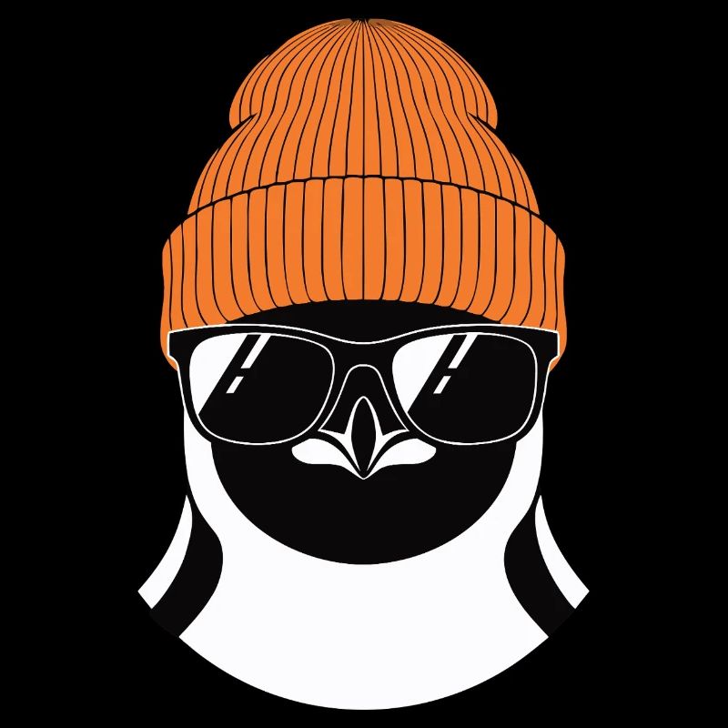 Cooler Pinguin mit Wintermütze