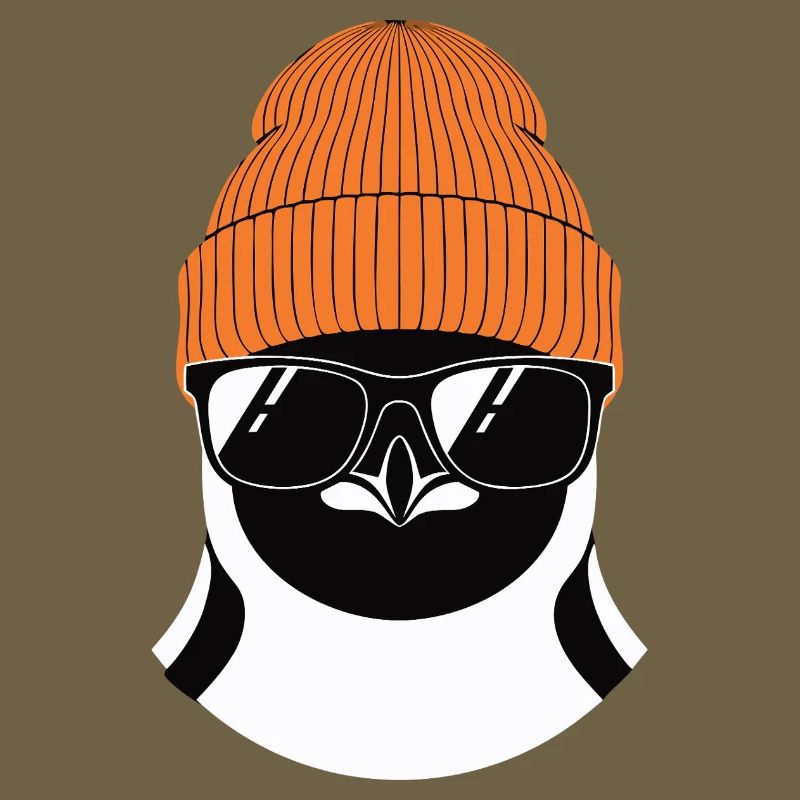 Cooler Pinguin mit Wintermütze