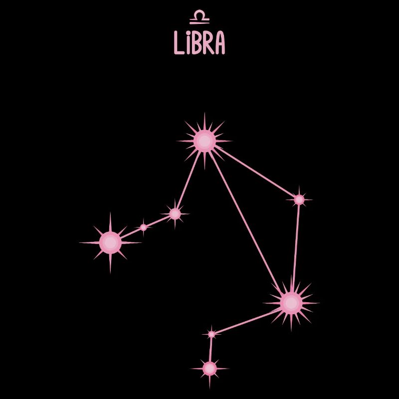 Libra Zodiac Sign Star Constellation Pastel Pink