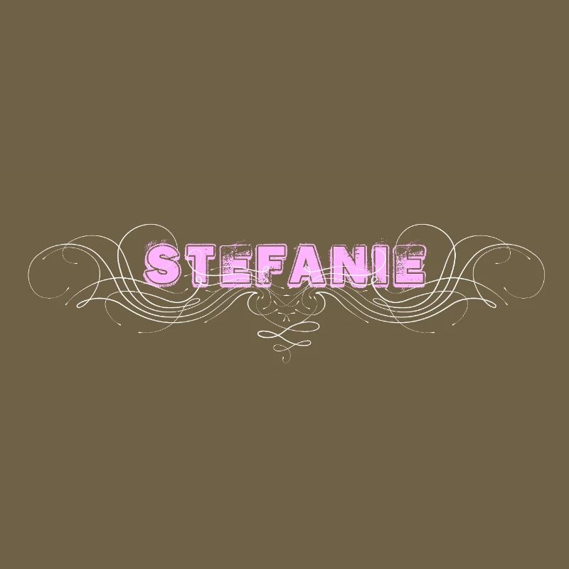 Lettrage STEFANIE avec lignes décoratives