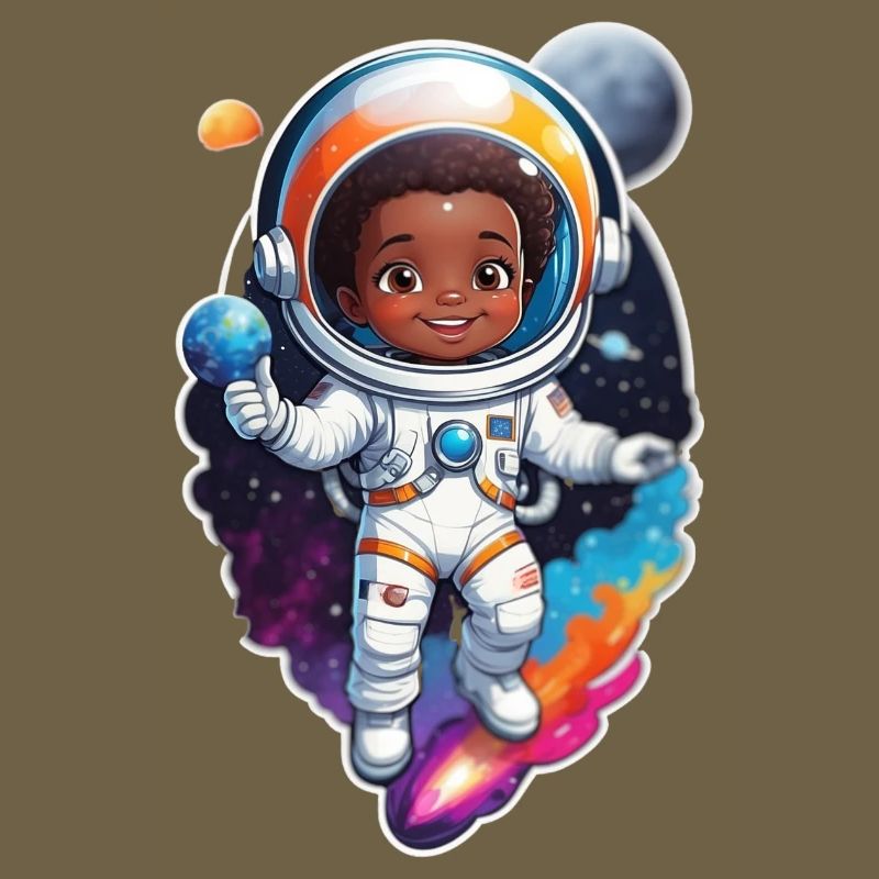 Conception de dessin animé d’enfant astronaute mignon