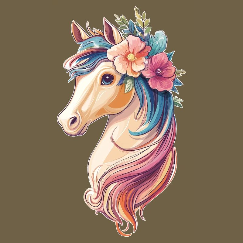 Pferd mit Blumen