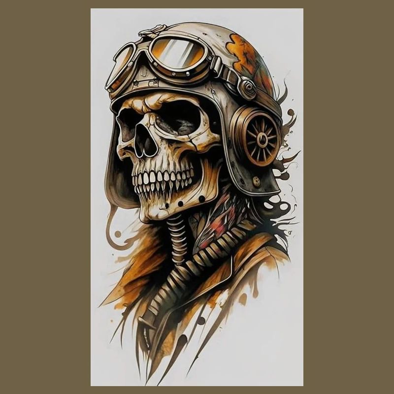 Skelettpilot im Steampunk-Style