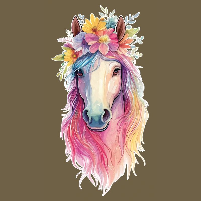 Pferd mit Blumen