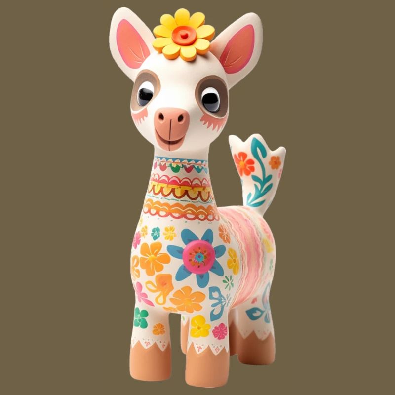 Süßes Lama mit Blümchen Deko